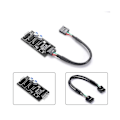 Miniatyrbillede 4 af 5: 9-polet USB-hub-stik, USB-splitter 1 til 3 USB2.0 9-polet header-kortkabel til vandkøling til RGB