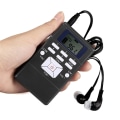 Miniatyrbilde 2 av 5: Digital FM-radio, minihøyttaler, bærbar mottaker, display, enkeltbånds musikkspiller, LED-display, DB White
