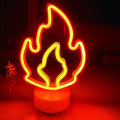 Miniatyrbillede 1 af 5: Flamme Neon LED-skilt, ild Neon-lys med base Værelse Dekor LED-lampe USB/batteridrevet Flammende Neon Kunstsilt til soveværelse Bryllup [DB]