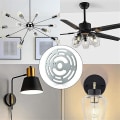 Miniatyrbilde 5 av 5: Lampemonteringsbrakett Belysningstilbehør Solid Bagua Board Vegglampe Enkelt Lysekrone Montering  [dB} Silver
