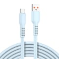 Miniatyrbilde 1 av 5: 1m USB til Type-C 6A Hurtiglading Ledning Candy Farge Silikon Datakabel db Blue Style A