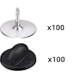 Miniatyrbilde 2 av 4: 100 stk slipsnåler med PVC-gummi bakside [DB]