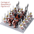 Miniatyrbillede 1 af 5: Mini actionfigurer af middelalderlige riddere, byggeklodser, romersk vogn, karet, soldat, krigshest, klodser, legetøj til børn, gave Db Set 46