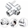 Miniatyrbilde 4 av 4: G1/2\" T-adapter med avledningsventil for vannstrømsvifte for baderom 3-veis dusj solid messing polert krom Cisea [DB]