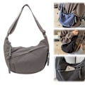 Miniatyrbild 1 av 5: Nylon Halvmåne Väska för Kvinnor, Dumpling Väska Crossbody Väska med Justerbar Axelrem Bröstväska Axelväska för Dagligt Bruk [DB] Grey