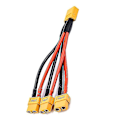 Miniatyrbillede 1 af 5: Xt60 Parallel Batterikonnektor Han/Hun Kabel Dobbelt Forlængelse Y Split/3 Vejs 14Awg Silikontråd F {Db} xT60 1 F to 3 M