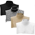 Miniatyrbillede 1 af 5: Falsk Rullekrave Dickey Aftagelige Kraver Sæt Halv Top Mock Blouse Krave Til Kvinder Mænd [DB] pink