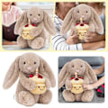 Pikkukuva 2 / 5: Syntymäpäiväkakku Pupu Pehmo, Ujo Beige Pupu Pehmeä Täytetty Eläin Lelu Syntymäpäivälahja Lapsille & Aikuisille [DB] Bunny
