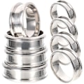 Miniatyrbilde 1 av 2: 8 stk. Ringemner Rillet Enkel Fingerring Rustfritt Stål Fingerring Smykkefremstilling [DB] Silver 0.8X2.3X2.3CM