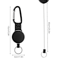 Miniatyrbillede 3 af 5: 4 stk. udtrækkelig lanyard, udtrækkelig nøgleholder, udtrækkelig stålkabel [db]