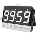 Miniatyrbillede 3 af 4: Køkkenur 120dB Høj Alarm Stort LED Display Energibesparende Magnetisk Nedtælling Multifunktionelt Bærbart Ur [db] Black