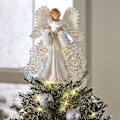 Miniatyrbilde 4 av 4: Juletrær Topper USB LED Lys Engel Fe Xmas Treet Topp Ornament Nyttår Festlig Festdekorasjon For Hjem Innendørs  [dB} B