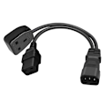 Pikkukuva 1 / 5: 1ft/32cm Iec320 C14 - Iec320 C19+uk13a Ac-virtajohdon jatkokaapeliadapteri [DB]