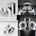 Miniatyrbilde 3 av 5: 4 stk dusjdørhjul 23mm dusjdørruller Heavy Duty sinklegering dobbelthjul for både flatt sli Wyelv {DB}