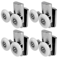 Miniatyrbilde 1 av 5: 4 stk. Dusjdørhjul 23mm Dusjdørruller Kraftig Legering Dobbelthjul For Både Flat Skyving [db] silver