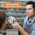 Miniatyrbillede 3 af 5: Hjemmeværktøj Låsehakningssæt Professionelt Med Øvelseshakningsguide Kort Kit Låseplukning Sort Håndtaske Til Skab Værktøjstaske 20 Stykker [DB]