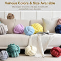 Miniatyrbilde 4 av 5: Knot Ball Throw Pillow, Rundt Knutet Plysj Pynte Pute For Preppy DB White 27CM