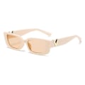 Pikkukuva 1 / 5: Vintage Cat Eye Aurinkolasit Naiset 2023 Muoti Ylelliset V-merkkiset Designer Aurinkolasit Naisille Silmälasit Uv400 Gafas De Sol Mujer [db] beige tea As shown