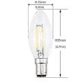 Miniatyrbillede 3 af 5: 4-pak 4w Sbc B15 Filament Led Lyspære Candelabra Varmt Hvid 2700k Lille Bajonet Led Vintage Filament {db}
