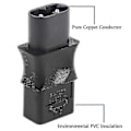 Miniatyrbilde 3 av 5: 2-polet IEC 320 C8 hann til IEC 320 C9 hunn AC-adapter 6A/250V EU Industriell strømkonverter Ny s202412241130 db Black