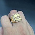 Miniatyrbillede 5 af 5: Ag Rustfri Stål Ring Mænd Vintage Guld Farve Mand Hiphop Rock Herre Ringe Retro Frimurer Frimureri Masonic Punk Smykker [Db] JZ024gold 8