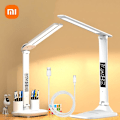 Miniatyrbild 2 av 5: LED-skrivbordslampor USB dimbar touch hopfällbar bordslampa med kalender temperaturklocka nattlampor för studier läslampa [DB] A291