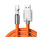 Miniatyrbild 1 av 5: Kraftig 100W Okrossbar Silikon USB till USB-C Kabel, 1M, Orange, Snabbladdning, Stöder Dataöverföring [db]