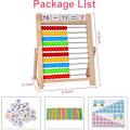 Miniatyrbillede 5 af 5: Børns Læring Legetøj, 10-rækkers Træramme Abacus Med Flerfarvede Perler Db