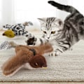 Miniatyrbild 2 av 5: Katt Leksak USB Laddningsbar Elektrisk Simulerad Fågel med Kattmynta Plysch Flygande Fågel med Livsliknande Kvitter för Kattens Träning [DB] A