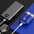 Miniatyrbilde 5 av 5: Elektrisk barberhøvel med dobbelt hode for menn - Mini USB-barbermaskin, bærbar, vaskbar [DB] Blue