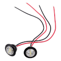 Pikkukuva 4 / 5: 2 kpl Mini Valkoinen 3/4\" Pyöreä Sivu 3 LED Merkki Perävaunu Auto Luoti Valo Vedenkestävä [DB]