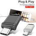 Miniatyrbild 3 av 5: Mini Metall Typ C Usb Disk Vattentät Portabel USB-minne För Surfplatta Telefon [db] Silver 2TB
