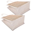 Pikkukuva 2 / 2: 2 kpl lahjakassi, uudelleenkäytettävät säkkikangasostoskassit, juhlalahjakassi kahvalla DB As Shown 29X25X15CM