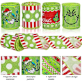 Miniatyrbilde 1 av 5: Grinch Julebånd - 4,5 m 2,5 tommer Julegave Grinchs Innpakningsbånd, Pynt til Juletre Krans Sløyfer BD Set of 4