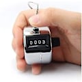 Miniatyrbillede 1 af 5: Manuel Tally Counter Digit Nummer Omgangstæller Rustfrit Stål Håndholdt Mekanisk Clicker Med Finger Ring Sliver