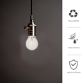 Miniatyrbillede 2 af 4: 4 stk. Glødetrådslampe Pære Glas Glødepærer E27  Wolfram Glødetrådslamper DB 7.7*4.5CM