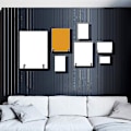 Miniatyrbild 5 av 5: 4-pack väggmonterade displayställ, medelstora väggstafflihållare tallrikshängare vertikalt tallriksställ H  [dB}