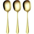Miniatyrbillede 1 af 5: 3 stk. Store serveringsskeer i rustfrit stål til buffet, til servering i køkken, madlavning, restaurant, banket (Guld-11) [Db]