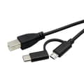 Miniatyrbilde 4 av 5: Smarttelefon til skriver OTG-kabel Micro USB & Type C til USB-B ledning Datotråd [DB] 2m