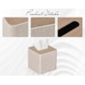 Miniatyrbild 5 av 5: Servettbox Fyrkantig PU Läder Ansiktsservettboxhållare för Sminkbord Badrumsinredning -Qin [DB] Beige