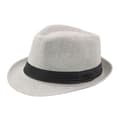 Herr Solid Färg Bred Brätte Fedora Filt Hatt Panama Mössa Båtsman Sommar Strand Solhatt Light Gray