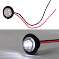 Pikkukuva 3 / 5: 2 kpl Mini Valkoinen 3/4\" Pyöreä Sivu 3 LED Merkki Perävaunu Auto Luoti Valo Vedenkestävä [DB]