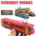 Miniatyrbilde 2 av 5: Naievear Klassisk Tog Trikk Diecast Tilbake Trekk Modell Med LED Musikk Utviklingsmessig Barn Leker db Blue Grey