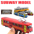 Miniatyrbillede 2 af 5: Naievear Klassisk Tog Tram Diecast Tilbage Træk Model Med LED Musik Udviklings Børn Legetøj db Blue Grey