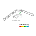 Miniatyrbillede 5 af 5: V9 Kropstemperaturmåler Termometer Vibrationsalarm Armbånd Smart Armbånd [DB] Black