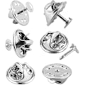 Miniatyrbillede 1 af 4: 120 Par Butterfly Clutch Tie Tacks Nålbag Compatible med 8mm Lange Blanke Pins til Håndværk (sølv) Db Silver
