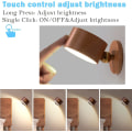 Pikkukuva 2 / 5: Led-seinälle asennettavat lukuvalot, puinen magneettinen seinävalaisin, Usb-kääntyvä seinävalaisin lukemiseen, opiskeluun, sängyn viereen [DB] Dark brown