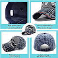 Miniatyrbillede 4 af 5: Unisex Retro Baseball Cap Bomuldsblandet Motorcykel Cap Justerbar [db]