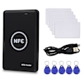 Miniatyrbillede 1 af 5: RFID NFC Kopieringsenhed Nøglebrik Smartkortlæser Skriver 13,56 MHz Krypteret Programmerer US {db} black