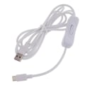 Pikkukuva 1 / 5: Nopea valkoinen Type-c Usb-kaapeli päälle/pois-kytkimellä puhelimille ja tableteille [DB] 2m